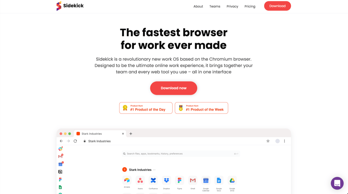 Sidekick browser 4Webサイト